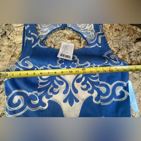 Tracey Reese by Anthropologie blue white eyelet dress sleeveless NWT sz 12 - Picture 12 of 17